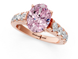 Rose gold Fancy Pink Oval  Cut Diamond Pavé Band Solitaire with Four-Prong Setting_4