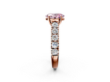 Rose gold Fancy Pink Oval  Cut Diamond Pavé Band Solitaire with Four-Prong Setting_5
