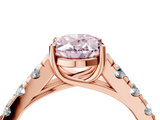 Rose gold Fancy Pink Oval  Cut Diamond Pavé Band Solitaire with Four-Prong Setting_7