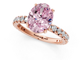 Rose gold Fancy Pink Oval  Cut Diamond Pavé Band with Four-Prong Setting_21