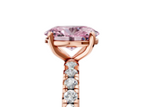 Rose gold Fancy Pink Oval  Cut Diamond Pavé Band with Four-Prong Setting_25