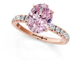 Rose gold Fancy Pink Oval Cut Diamond Pavé Solitaire Engagement Ring with Four-Prong Setting_72
