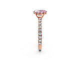Rose gold Fancy Pink Oval Cut Diamond Pavé Solitaire Engagement Ring with Four-Prong Setting_73