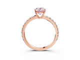 Rose gold Fancy Pink Oval Cut Diamond Pavé Solitaire Engagement Ring with Four-Prong Setting_74