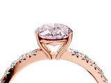 Rose gold Fancy Pink Oval Cut Diamond Pavé Solitaire Engagement Ring with Four-Prong Setting_75