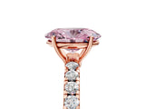 Rose gold Fancy Pink Oval Cut Diamond Pavé Solitaire Engagement Ring with Four-Prong Setting_76