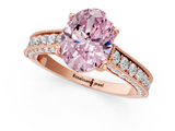 Rose gold Fancy Pink Oval  Cut Diamond Pave Band with Four-Prong Setting_73