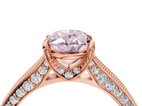 Rose gold Fancy Pink Oval  Cut Diamond Pave Band with Four-Prong Setting_76