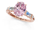 Rose gold Fancy Pink Oval  Cut Diamond Ring with Baguette Side Stones, Channel Set Band, and Four-Prong Setting_25