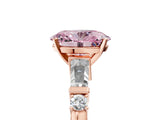 Rose gold Fancy Pink Oval  Cut Diamond Ring with Baguette Side Stones, Channel Set Band, and Four-Prong Setting_29