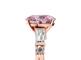 Rose gold Fancy Pink Oval  Cut Diamond Ring with Baguette Side Stones, Channel Set Band, and Four-Prong Setting_8