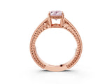 Rose gold Fancy Pink Oval Cut Diamond Ring with Milgrain Pavé Band and Four-Prong Setting_23