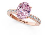 Rose gold Fancy Pink Oval  Cut Diamond Ring with Pavé Band and Four-Prong Setting_55
