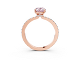 Rose gold Fancy Pink Oval  Cut Diamond Ring with Pavé Band and Four-Prong Setting_57