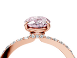 Rose gold Fancy Pink Oval  Cut Diamond Ring with Pavé Band and Four-Prong Setting_58