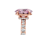 Rose gold Fancy Pink Oval  Cut Diamond Ring with Pavé Band and Four-Prong Setting_59