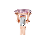 Rose gold Fancy Pink Oval  Cut Diamond Ring with Tapered Baguette Side Stones in Four-Prong Setting_8