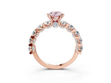 Rose gold Fancy Pink Oval Cut Diamond Side Stone Engagement Ring with Four-Prong Setting_27