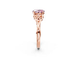 Rose gold Fancy Pink Oval Cut Diamond Solitaire Celtic Knot Ring with Four-Prong Setting_62