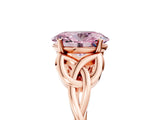 Rose gold Fancy Pink Oval Cut Diamond Solitaire Celtic Knot Ring with Four-Prong Setting_65