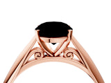 Rose gold Fancy Pink Oval Cut Diamond Solitaire Engagement Ring with Cathedral Setting and Four-Prong Mount_100