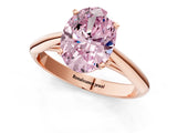 Rose gold Fancy Pink Oval Cut Diamond Solitaire Engagement Ring with Cathedral Setting and Four-Prong Mount_13