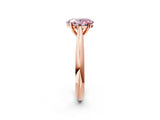 Rose gold Fancy Pink Oval Cut Diamond Solitaire Engagement Ring with Cathedral Setting and Four-Prong Mount_135