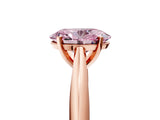 Rose gold Fancy Pink Oval Cut Diamond Solitaire Engagement Ring with Cathedral Setting and Four-Prong Mount_138