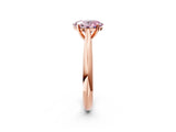 Rose gold Fancy Pink Oval Cut Diamond Solitaire Engagement Ring with Cathedral Setting and Four-Prong Mount_50