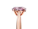 Rose gold Fancy Pink Oval Cut Diamond Solitaire Engagement Ring with Cathedral Setting and Four-Prong Mount_53