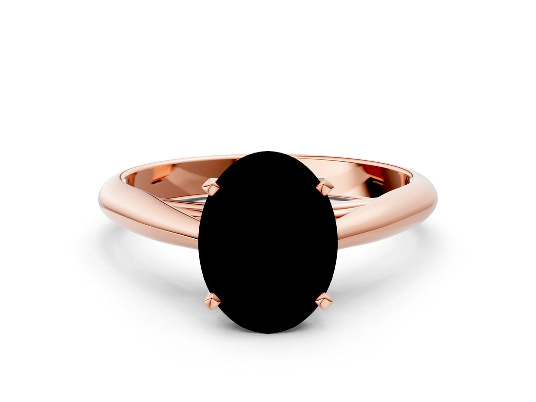 Rose gold Fancy Pink Oval Cut Diamond Solitaire Engagement Ring with Cathedral Setting and Four-Prong Mount_96