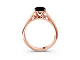 Rose gold Fancy Pink Oval Cut Diamond Solitaire Engagement Ring with Cathedral Setting and Four-Prong Mount_99