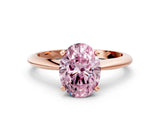 Rose gold Fancy Pink Oval Cut Diamond Solitaire Engagement Ring with Classic Band and Four-Prong Setting_36