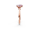 Rose gold Fancy Pink Oval Cut Diamond Solitaire Engagement Ring with Classic Band and Four-Prong Setting_38
