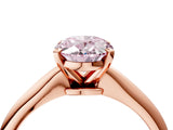 Rose gold Fancy Pink Oval Cut Diamond Solitaire Engagement Ring with Classic Band and Four-Prong Setting_40