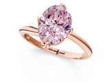 Rose gold Fancy Pink Oval Cut Diamond Solitaire Engagement Ring with Four-Prong Setting and Classic Band_21