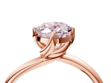 Rose gold Fancy Pink Oval Cut Diamond Solitaire Engagement Ring with Four-Prong Setting and Classic Band_24