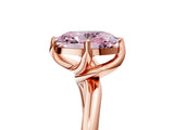 Rose gold Fancy Pink Oval Cut Diamond Solitaire Engagement Ring with Four-Prong Setting and Classic Band_25