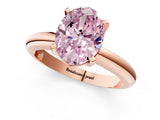 Rose gold Fancy Pink Oval Cut Diamond Solitaire Engagement Ring with Round Band and Four-Prong Setting_156