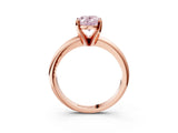 Rose gold Fancy Pink Oval Cut Diamond Solitaire Engagement Ring with Round Band and Four-Prong Setting_158