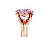 Rose gold Fancy Pink Oval Cut Diamond Solitaire Engagement Ring with Round Band and Four-Prong Setting_160