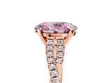 Rose gold Fancy Pink Oval Cut Diamond Solitaire Engagement Ring with Twisted Pavé Band and Four-Prong Setting_49