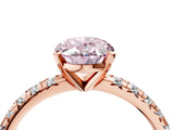Rose gold Fancy Pink Oval Cut Diamond Solitaire Pavé Engagement Ring with Round Band and Prong Setting_65