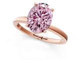 Rose gold Fancy Pink Oval Cut Diamond Solitaire Ring with Classic Band and Four-Prong Setting_1