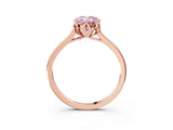 Rose gold Fancy Pink Oval Cut Diamond Solitaire Ring with Flower Prong Setting and Classic Band_40