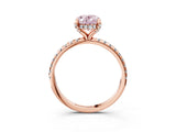 Rose gold Fancy Pink Oval Cut Diamond Solitaire Ring with Four-Prong Setting and Pavé Band_6