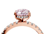 Rose gold Fancy Pink Oval Cut Diamond Solitaire Ring with Pavé Band and Four-Prong Setting_62