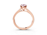 Rose gold Fancy Pink Oval Cut Diamond Solitaire Ring with Pavé Band and Prong Setting_15
