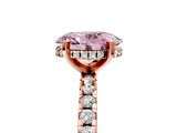 Rose gold Fancy Pink Oval Cut Diamond Solitaire Ring with Round  Pavé Band and Four-Prong Setting_41