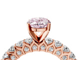 Rose gold Fancy Pink Oval Cut Diamond Solitaire Ring with Shared Prong Pavé Band and Four-Prong Setting_63